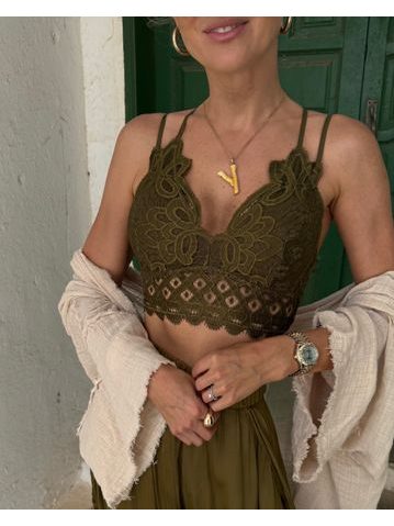 Olivová krajková podprsenka Sunrise BeChick ❤