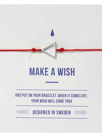 MAKE A WISH series: Red Triangle Silver Silk Bracelet
