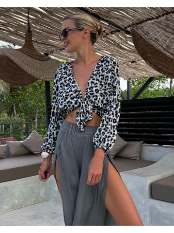 Leopardí top Knotty Tie BeChick ❤