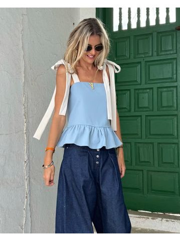 Baby blue top Ruffle BeChick ❤
