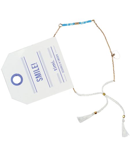 MAKE A WISH series: Blue Gold Seed Bead Bracelet