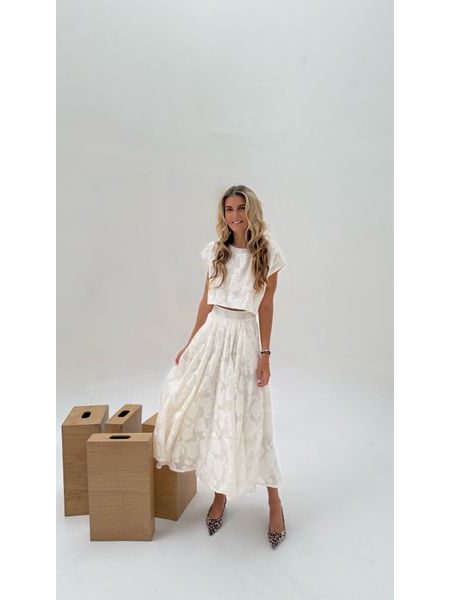 Flower Cream Top &amp; Skirt Set BeChick ❤