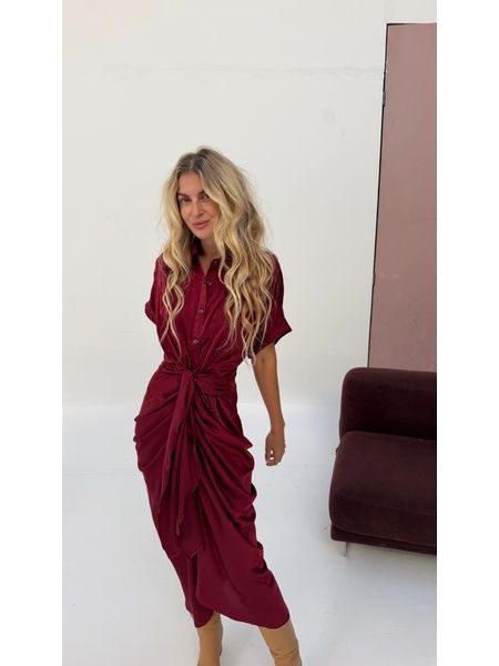 Vínové šaty Button Down BeChick ❤