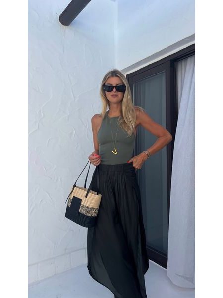 Olive Knit Top Simple Bechick ❤