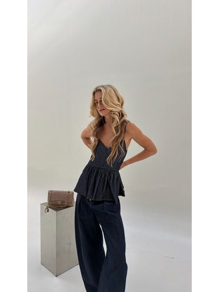 Denim Peplum Top BeChick ❤