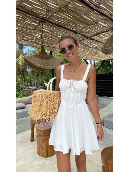 Korzetové šaty White Tie Up BeChick ❤