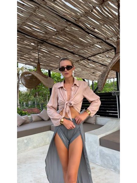 Pudrový top Knotty Tie BeChick ❤