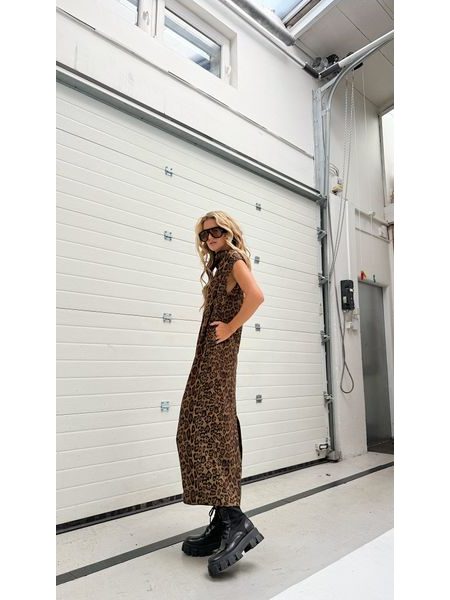 Leopardí maxi šaty Collar BeChick ❤