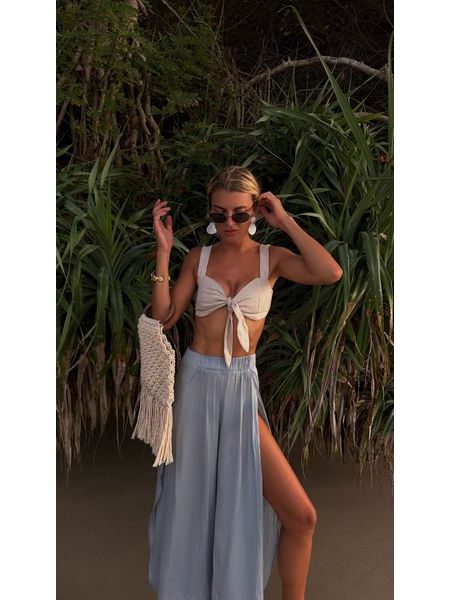 Lněný top Beige Abbey BeChick ❤