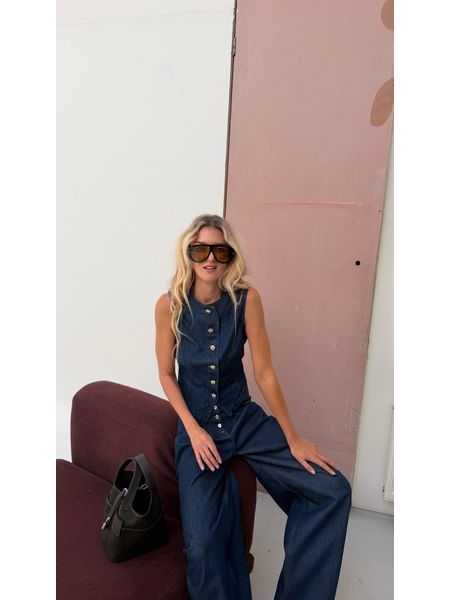 Denim Top Button Chic BeChick ❤