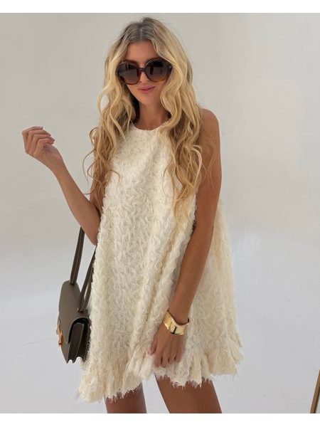 Cream Bow Puff Dress BeChick ❤