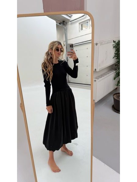 Black maxi dress Winter Poplin BeChick ❤