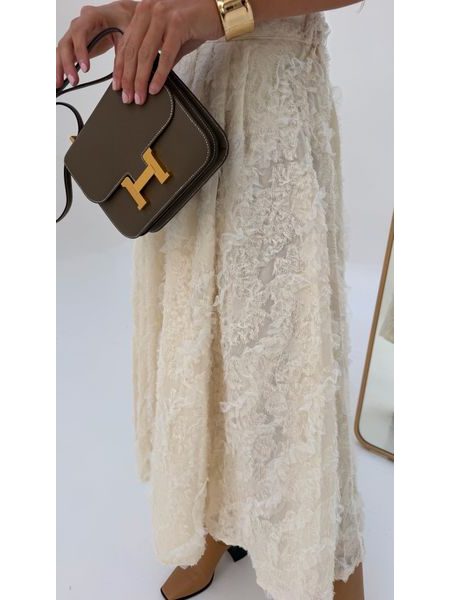 Cream Set of Top and Skirt Snow Flakes BeChick ❤