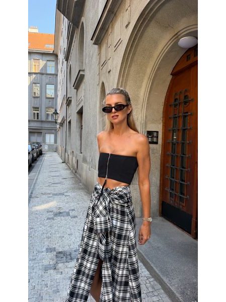 Kostkovaná sukně Button Down BeChick ❤