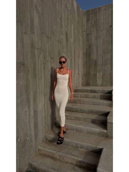 Cream Sculpted Bandage Dress BeChick ❤