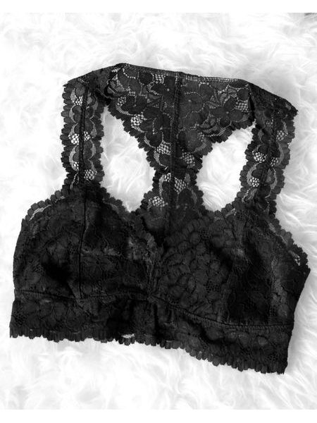 Black bra Flower Lace Back BeChick ❤