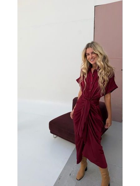 Vínové šaty Button Down BeChick ❤