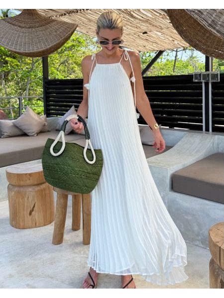 Krémové šaty Chiffon Muse BeChick ❤