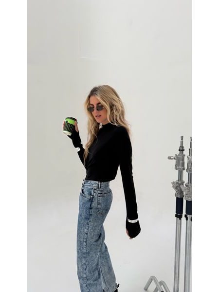 Black roll-neck top Milene BeChick ❤