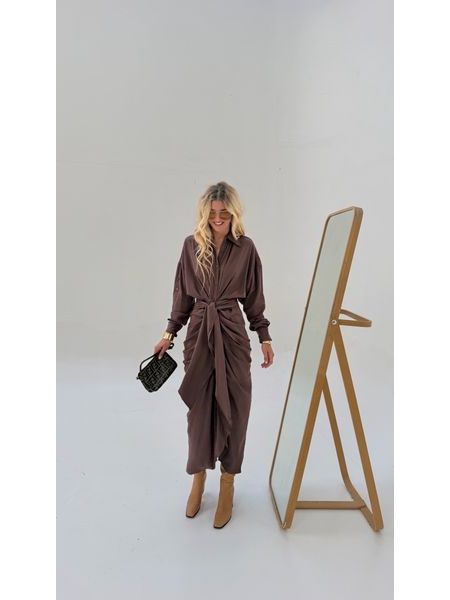 Chocolate Button Down Dress BeChick ❤