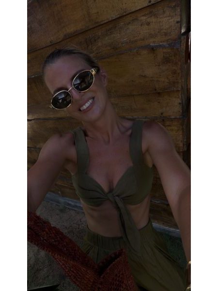 Linen Top Olive Abbey BeChick ❤