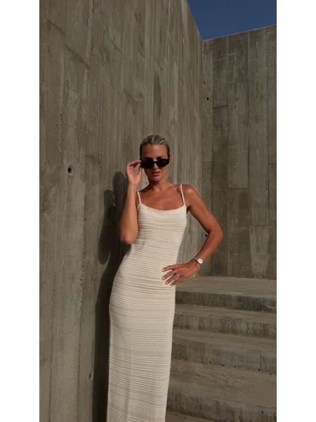 Cream Sculpted Bandage Dress BeChick ❤