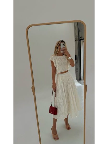 Flower Cream Top &amp; Skirt Set BeChick ❤