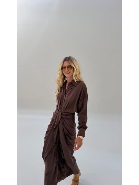 Chocolate Button Down Dress BeChick ❤
