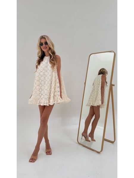 Cream Dress Cream Flower BeChick ❤