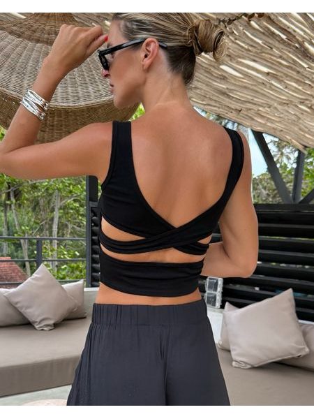 Černá sportovní podprsenka Back Cross BeChick ❤