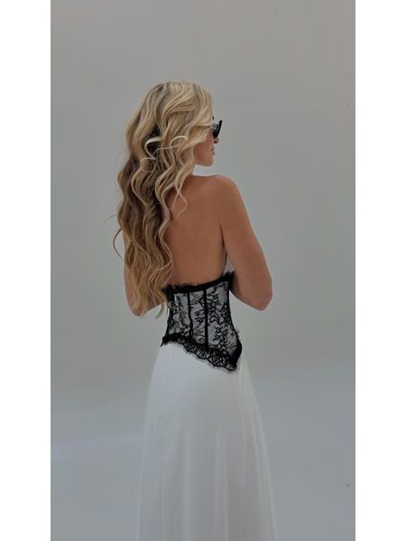 White Dress Lace Corset Bechick ❤