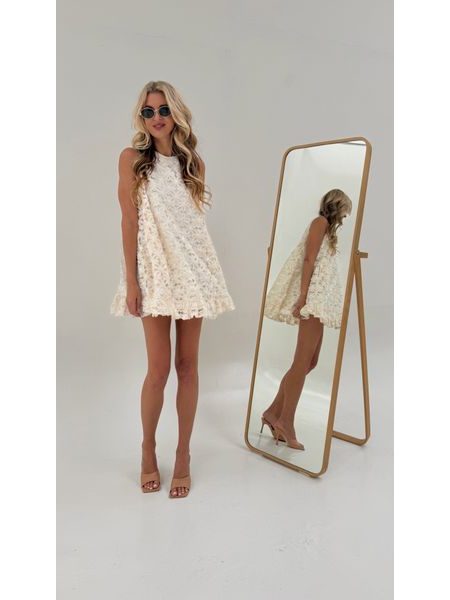 Cream Dress Cream Flower BeChick ❤