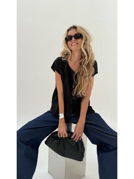 Black Cotton Bow Top BeChick ❤