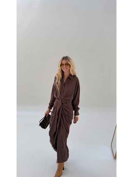 Chocolate Button Down Dress BeChick ❤