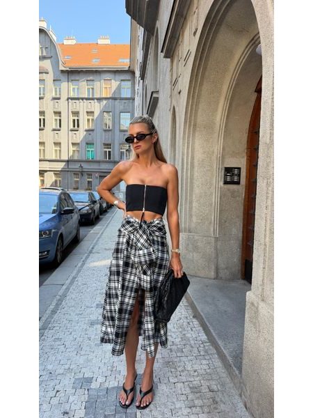 Kostkovaná sukně Button Down BeChick ❤