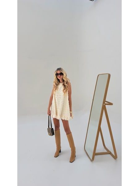 Cream Bow Puff Dress BeChick ❤