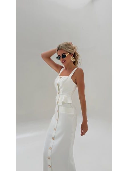 White Gold Button Dress BeChick ❤