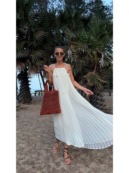 Krémové šaty Chiffon Muse BeChick ❤