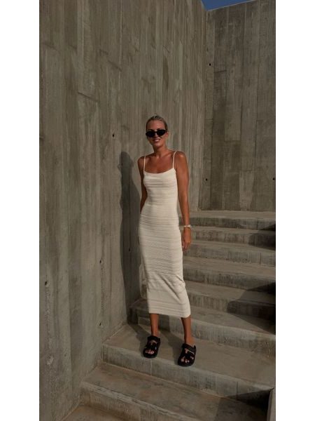 Cream Sculpted Bandage Dress BeChick ❤