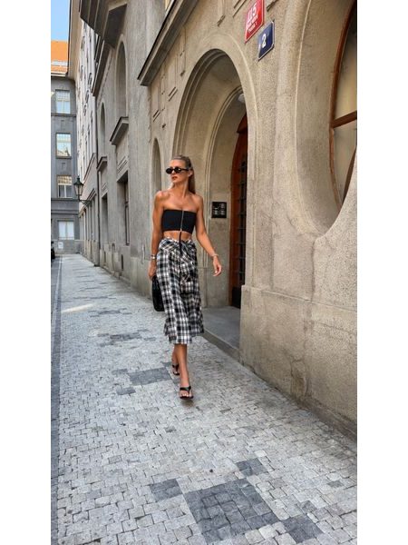 Kostkovaná sukně Button Down BeChick ❤