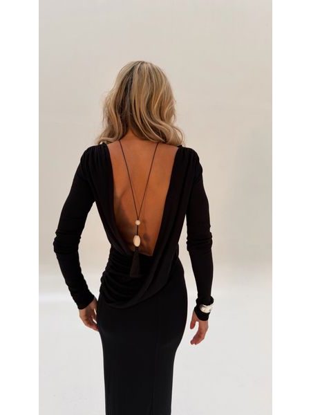 Black Open Back Maxi Dress BeChick ❤
