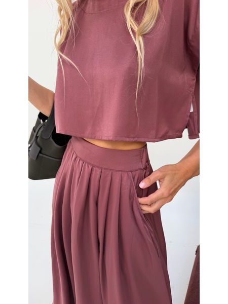 Maroon Top & Skirt Set BeChick ❤