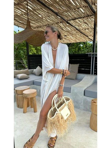 Krémový bavlněný top/kimono Fringe Bechick ❤