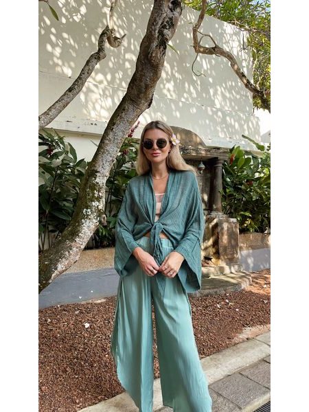 Tyrkysový bavlněný top/kimono Cali Bechick ❤