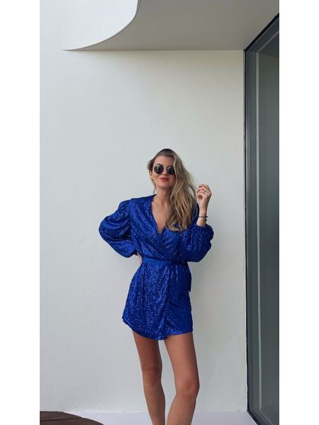 Šaty s flitry Blue Festive BeChick ❤