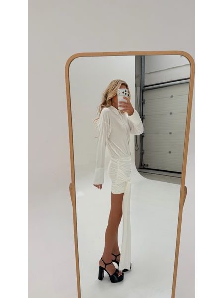 White Dress Button Knot BeChick ❤