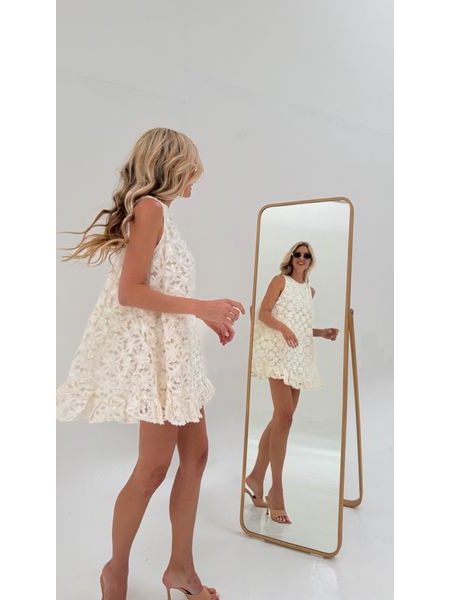 Cream Dress Cream Flower BeChick ❤