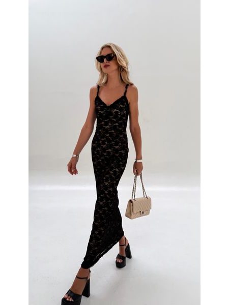 Black Lace Dress Icon BeChick ❤