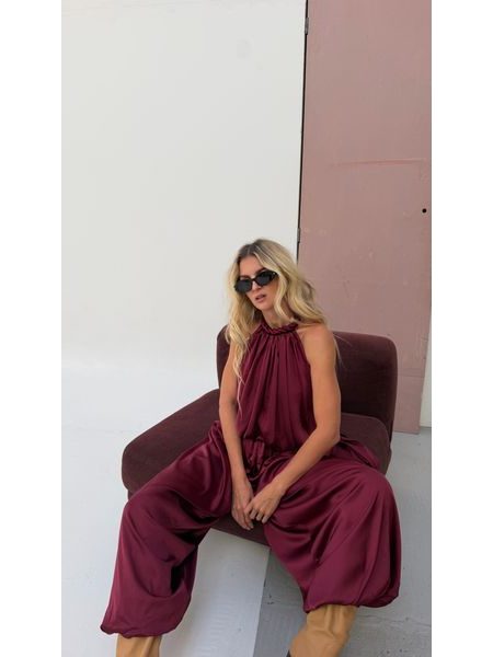 Burgundy Hailey Jumpsuit BeChick ❤