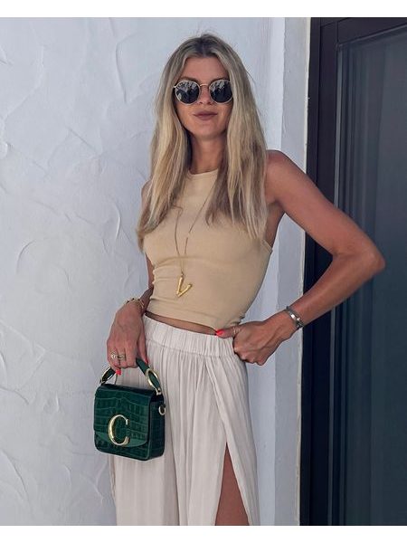 Cream Knitted Top Simple Bechick ❤